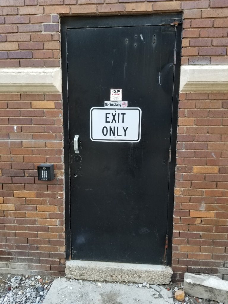 Exit door - Before