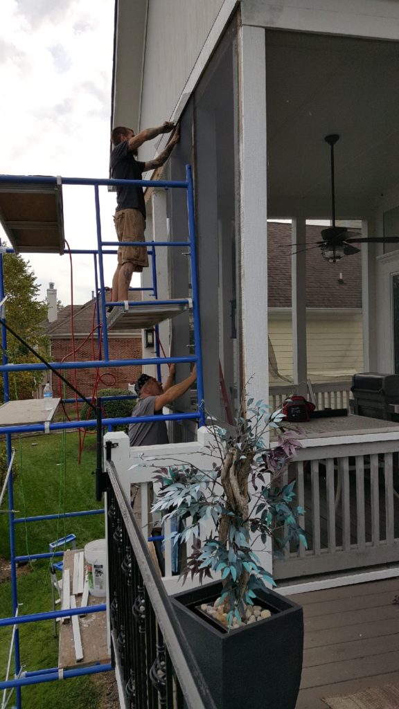Rescreening elevated porch